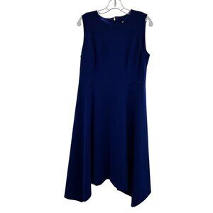 DKNY Women's Sleeveless A-Line Midi Dress Blue Size 12 Zip